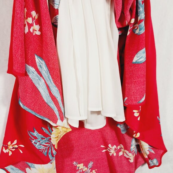 Leith, Red Floral Maxi Dress, Size Small, Short Sleeve, Cottage Core, Vacation, - Picture 10 of 15